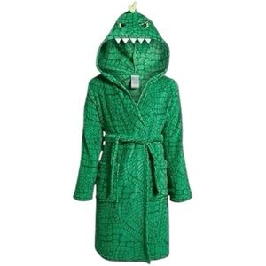 Green Dinosaur Hooded Robe, Boys 10/12